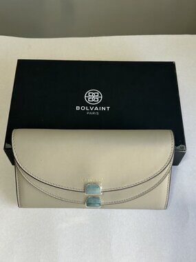 NWT Bolvaint Paris Aimee Foldover Wallet in Ecru
